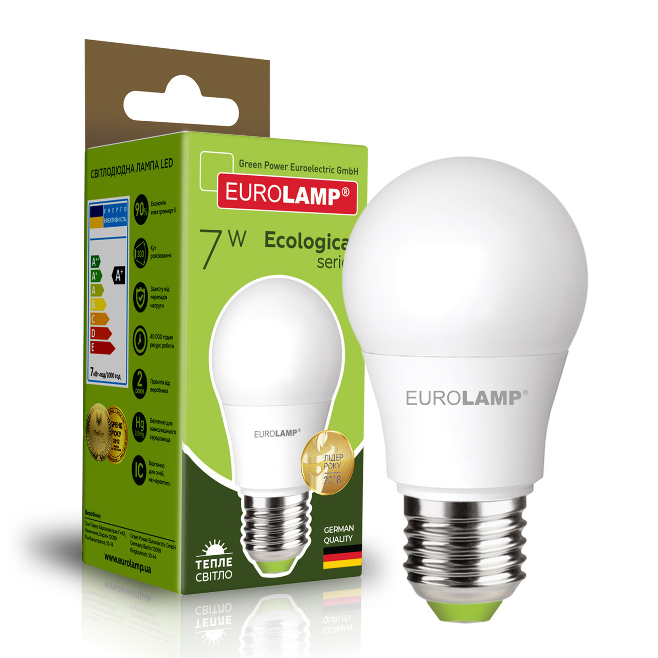 EUROLAMP LED Лампа ЕКО А50 7W E27 3000K, фото 1