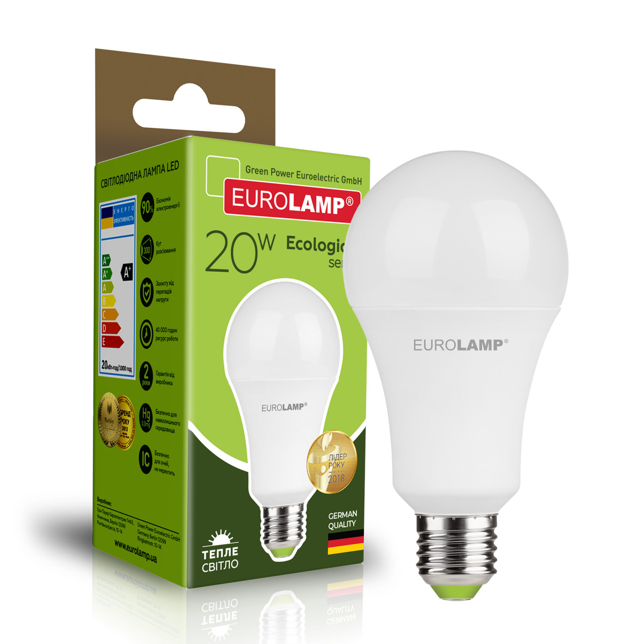 EUROLAMP LED Лампа ЕКО А75 20W E27 3000K, фото 1