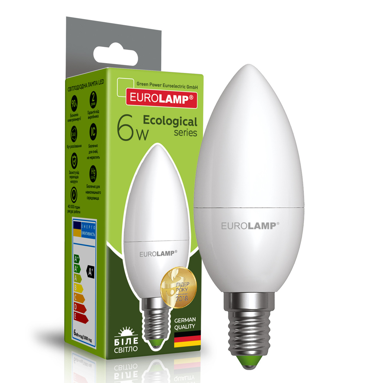 EUROLAMP LED Лампа ЕКО CL 6W E14 4000K, фото 1