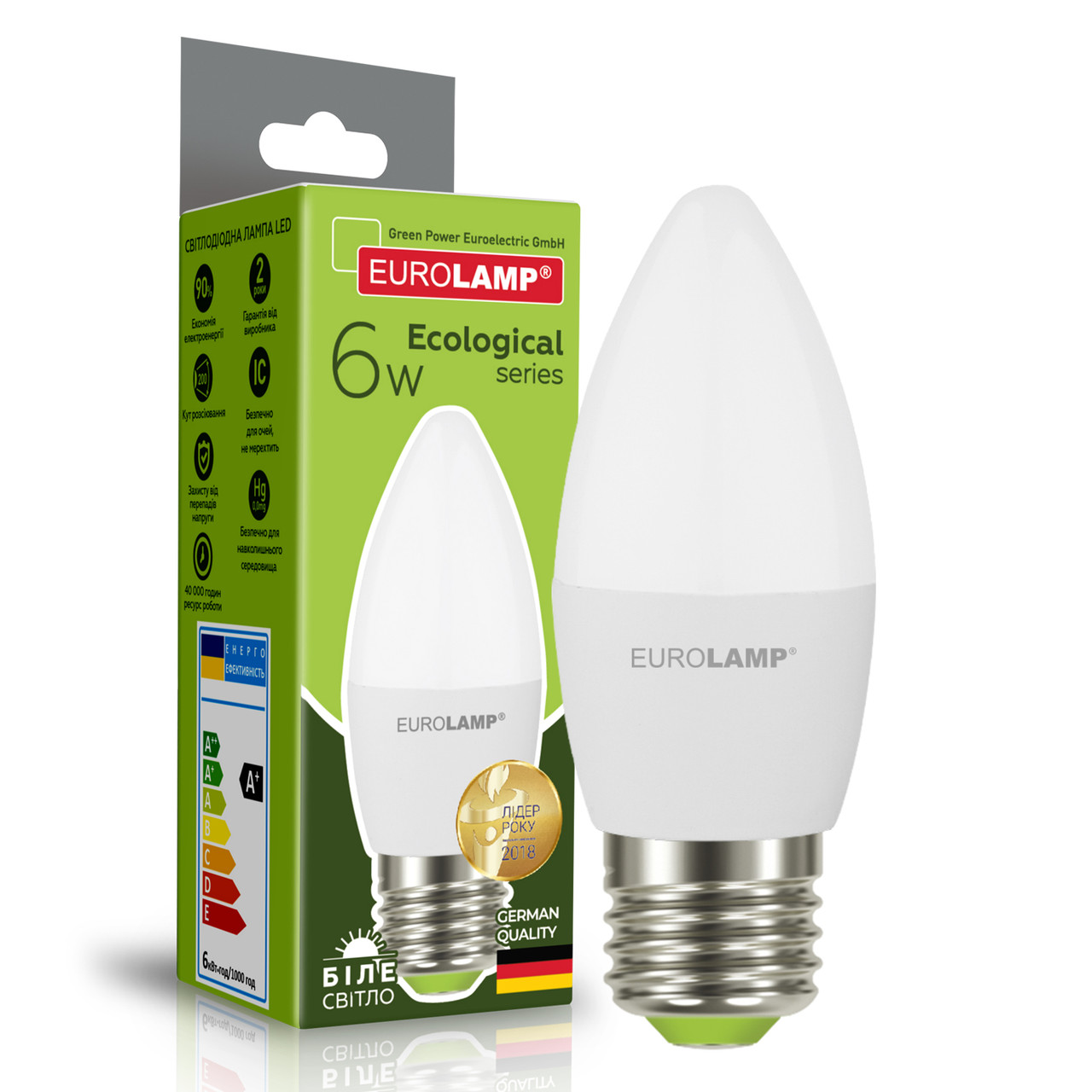 EUROLAMP LED Лампа ЕКО CL 6W E27 4000K, фото 1