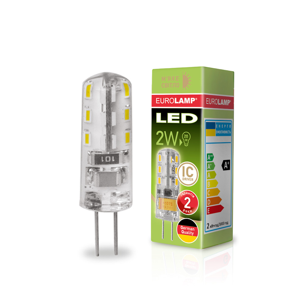 EUROLAMP LED Лампа капсульна силікон G4 2W G4 3000K 220V, фото 1