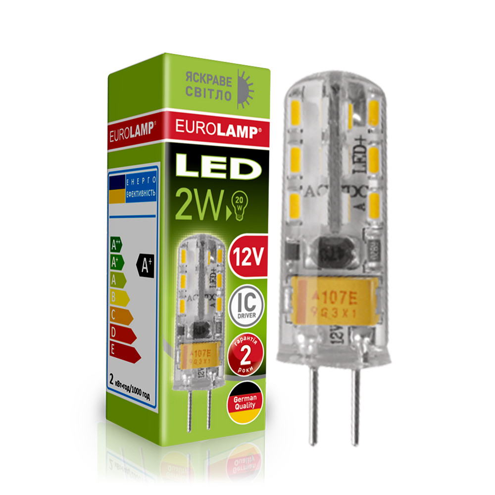 EUROLAMP LED Лампа капсульна силікон G4 2W G4 4000K 12V