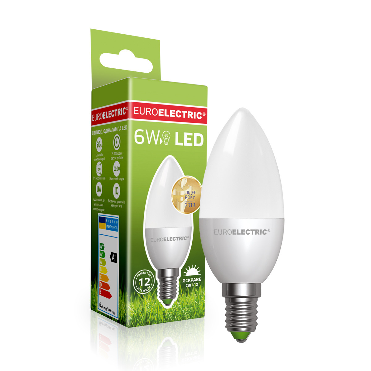 EUROELECTRIC LED Лампа CL 6W E14 4000K, фото 1