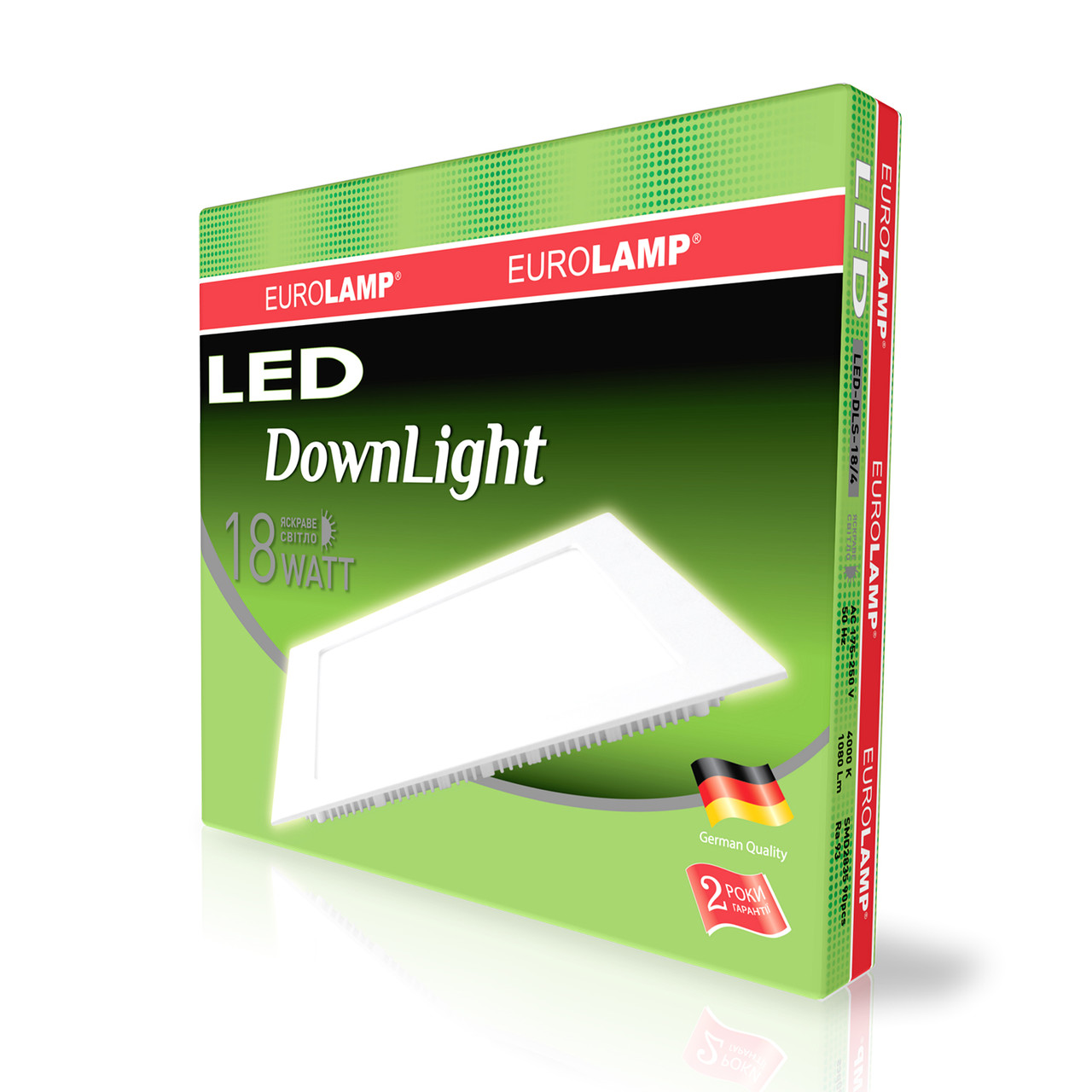 EUROLAMP LED Світильник квадратний врізний Downlight 18W 4000K, фото 1