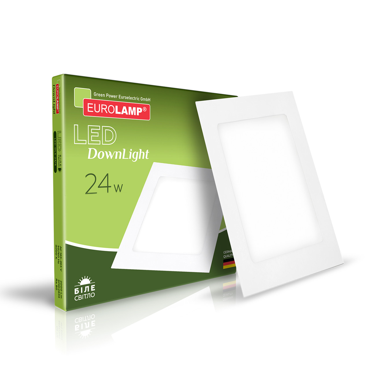 EUROLAMP LED Світильник квадратний врізний Downlight 24W 4000K, фото 1