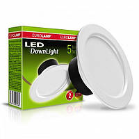 EUROLAMP LED Світильник круглий врізний Downlight серія "Е" 5W 3000K