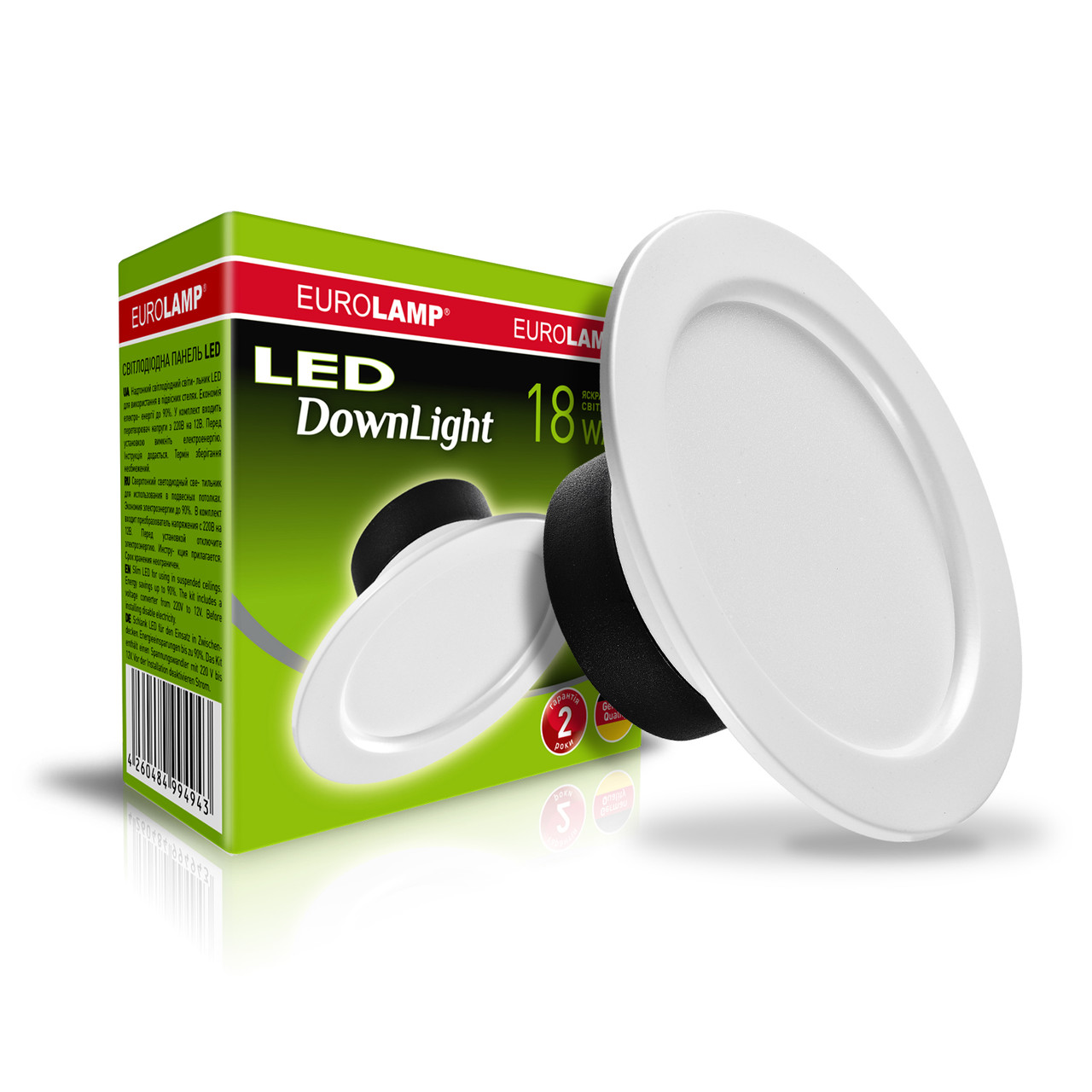 EUROLAMP LED Світильник круглий врізний Downlight серія "Е" 18W 4000K