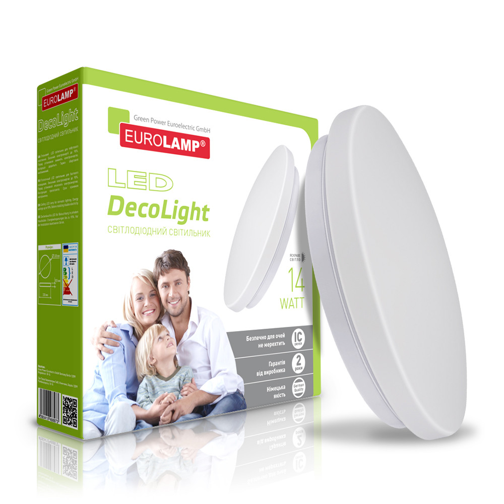 EUROLAMP LED Світильник накладний матовий круглий NEW 14W 4000K, фото 1