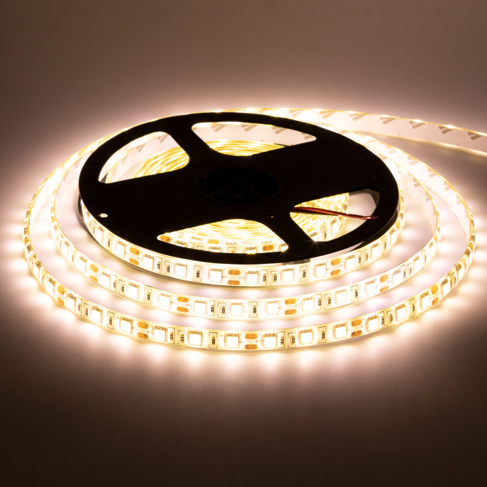 Led стрічка 12 В тепла біла smd5050 60 LED/m IP20, 1 м