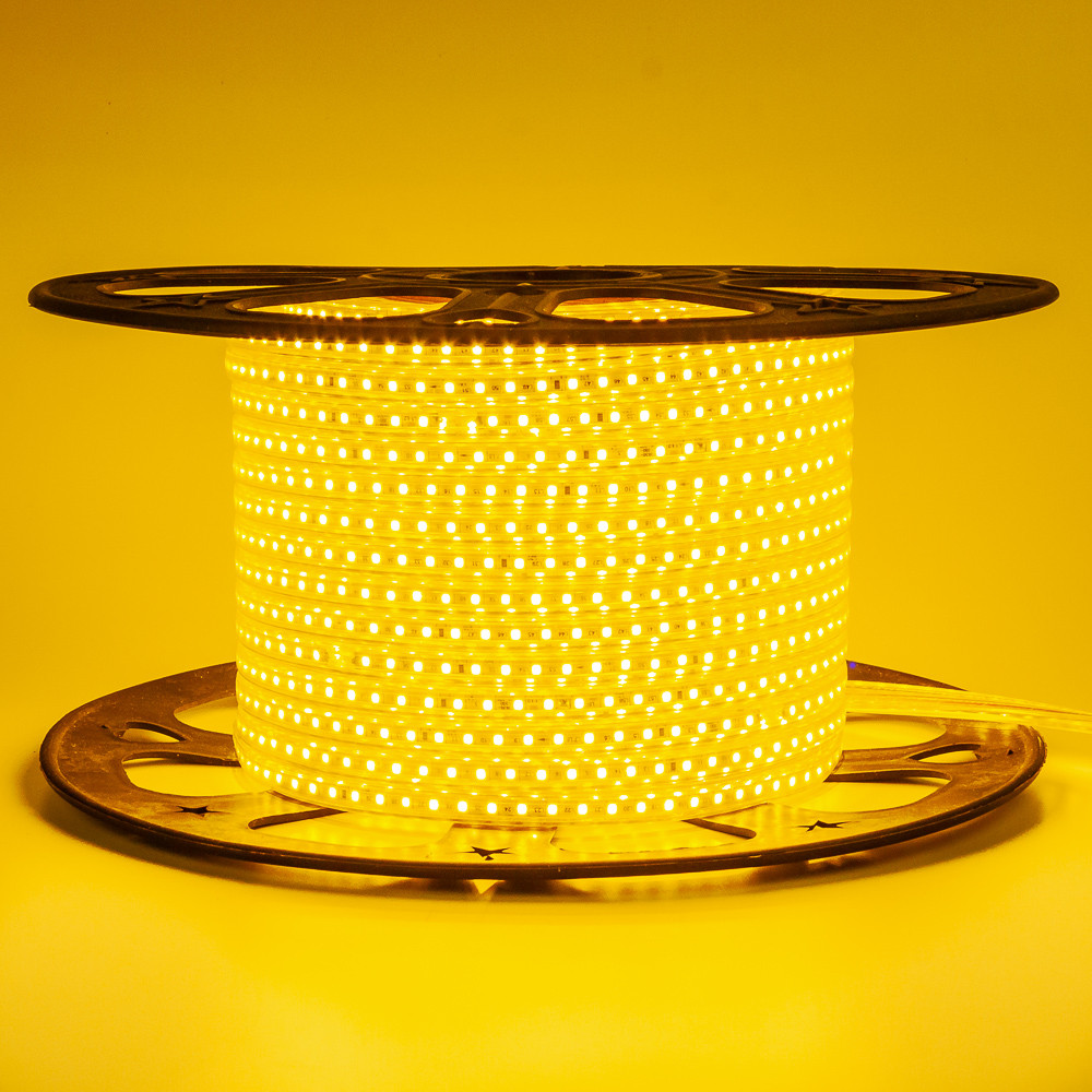Led стрічка 220 В жовта AVT smd2835 120LED/m 4 W IP65, 1 м