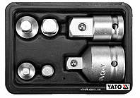 Набір перехідників редукційних для торцевих головок YATO: Cr-V, 6 шт [20]