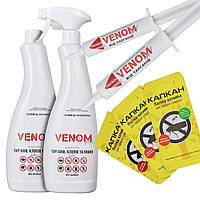 Venom Комплект от тараканов: Spray (750 мл) + Gel (25 мл) + Клеевые ловушки (5 шт.)