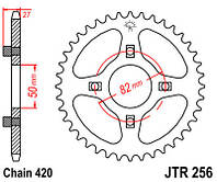 Звезда задняя JT JTR256.42