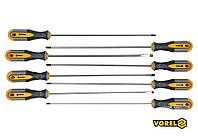 Набір викруток з подовженими стержнями VOREL : L= 325 мм, SL, PH, TORX, Cr-V, 8 шт [10]