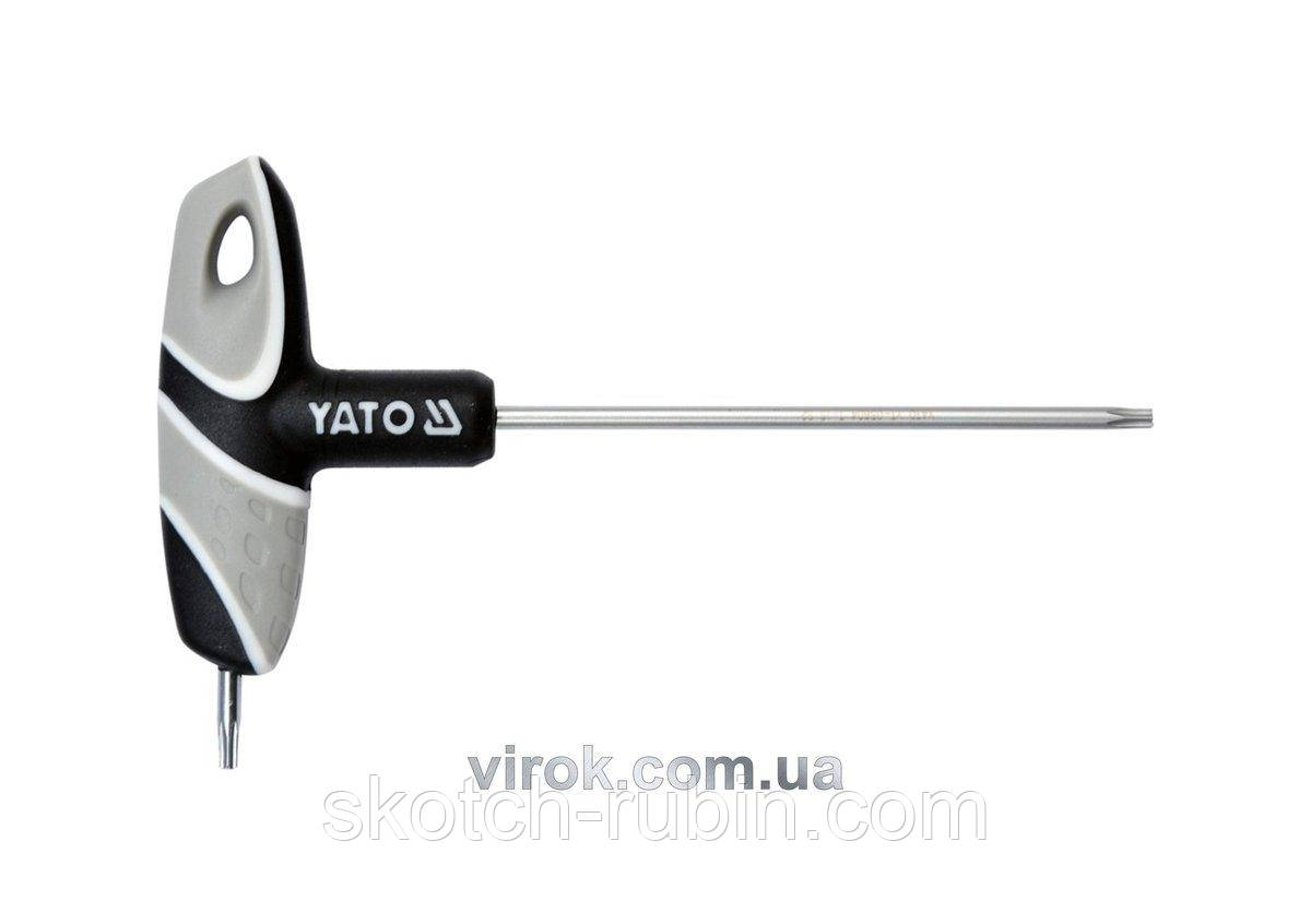 Ключ "TORX" YATO : "T"- образний, Т15, двосторонній, L= 100 мм [12/240]