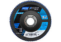 Круг пелюстковий шліфувальний NORTON VULCAN" X-TREME(метал+нерж.); Ø= 125/22 мм, Р 60