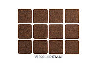 Протектор самоклеючий повстяний VOREL, 28х28мм, набір 12шт. [60/720]