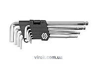 Ключі 6-гранні L-подібні VOREL : з кулькою, М2-10. Cr-V. Набір 9 Шт. [10/60]