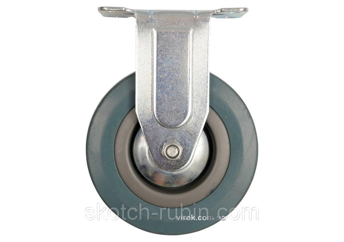 Колесо до візка Ø=100мм, b=26 мм VOREL; сіра гума, зі штивною опорою; h=134 мм, навантаж.-45 кг [38]