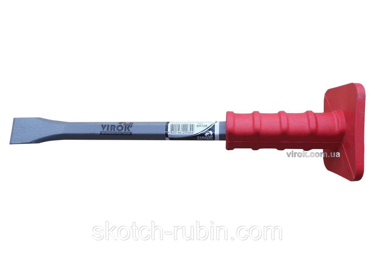 Зубило каменяра VIROK з гумовою ручкою 350 мм