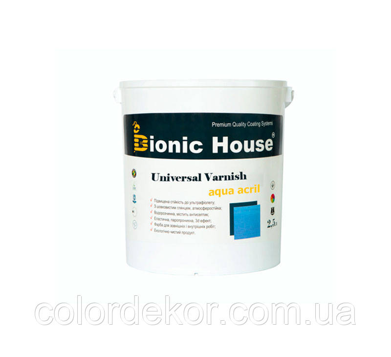 Панельний водний лак для внутрішніх робіт для дерева "Varnish panel" Матовий 2,5л