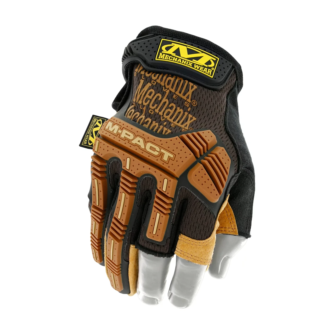 Рукавиці тактичні Mechanix M-Pact® Leather Fingerless Framer Gloves (Brown), Mechanix Wear