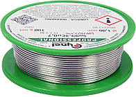 Припій без свинцю CYNEL : Ø1 мм, Sn99,3-Cu0,7 дротяний на котушці з флюсом m= 100 г [30]