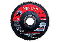 Круг пелюстковий шліфувальний NINJA Zirconium : Т27, 125х22 мм, Р36, Al, Inox, Steel [10/200шт. уп]
