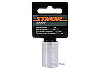 Головка торцева 6-гранна STHOR : квадрат- 1/2", М17, з вуглецевої сталі [Блістер] [10/250]