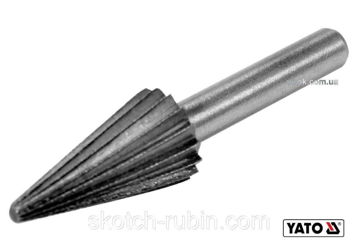 Фреза конусна по металу YATO : Ø13 x 25/55 мм, HSS 4241, хвостовик- Ø6 мм [80]