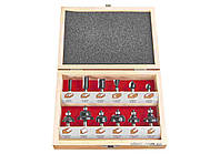 Набір фрез AEG зі шпінделем Ø= 8 мм, в деревяному футлярі, 12 шт