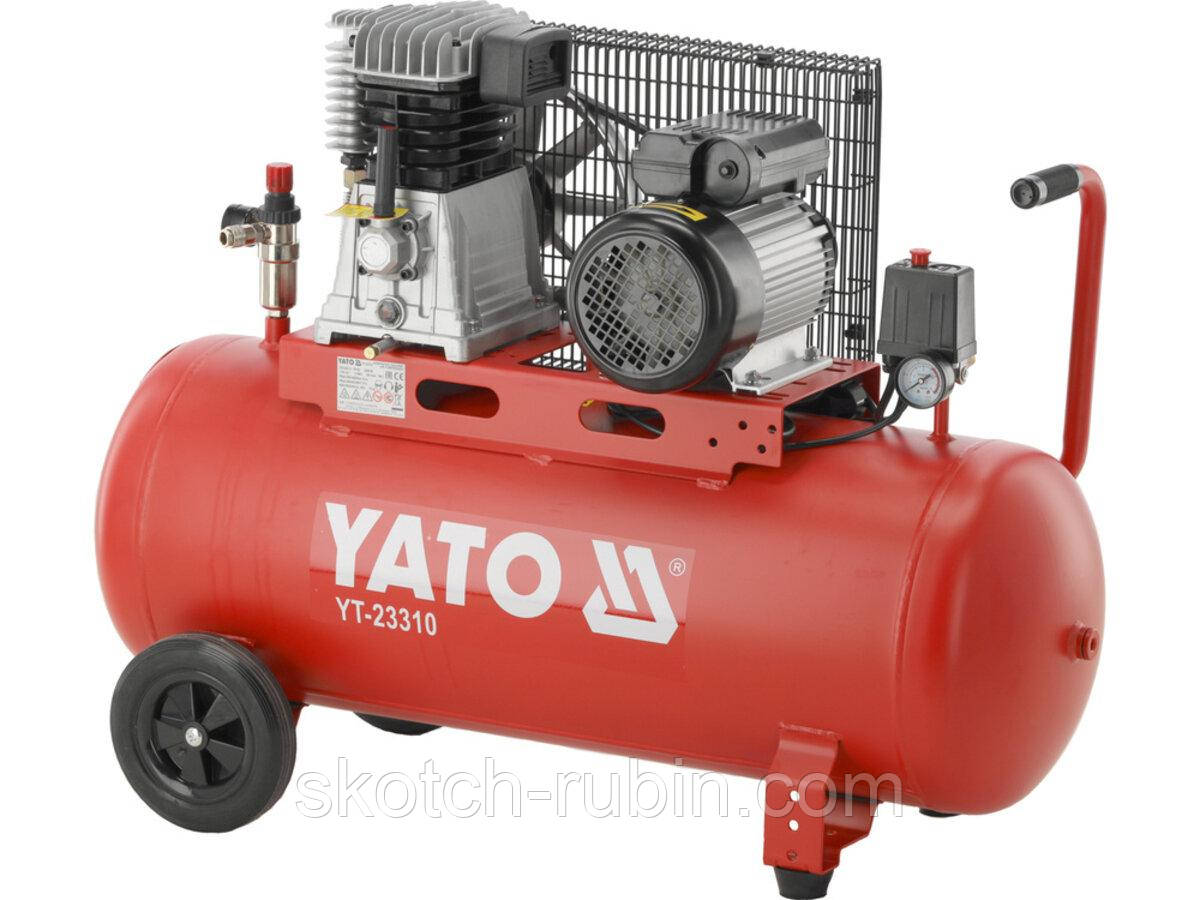 Компресор мережевий YATO 230 В, 2,2 кВт, тиск ≤ 8 Bar,  под. повітря- 360 л/хв, ресивер- 100 л [1]