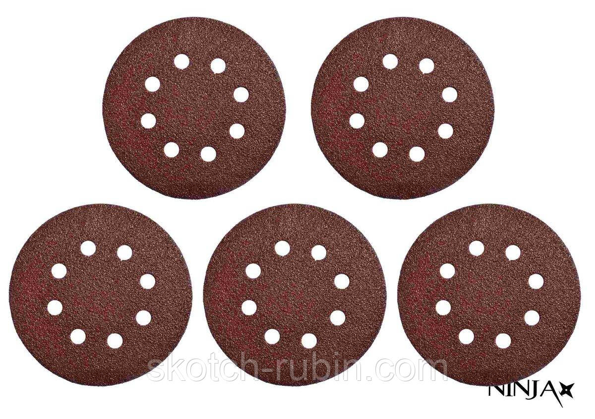 Круг шліфувальний самозачепний 8 отворів NINJA : Ø180 мм. Р40. універсальний Уп. 5 шт. [50]