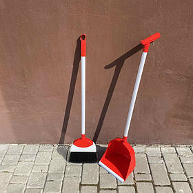 Совок зі щіткою для прибирання 330 ТЕ червоний