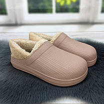 Калоші з м'яким задником на хутрі жіночі бежеві Gipanis 4257, фото 2