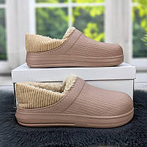 Калоші з м'яким задником на хутрі жіночі бежеві Gipanis 4257, фото 4