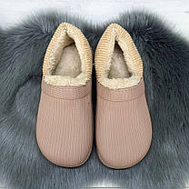 Калоші з м'яким задником на хутрі жіночі бежеві Gipanis 4257, фото 3