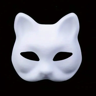 Маска Кота (Кіцуне чи Квадробика) для размальовки (папьє-маше)  OST кицуне