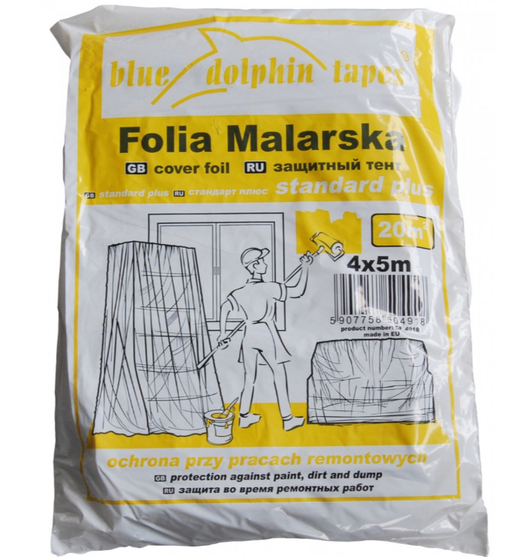 Плівка малярна покривна Dolphin Standart 5х4 м (12 мкм) (20706), фото 1