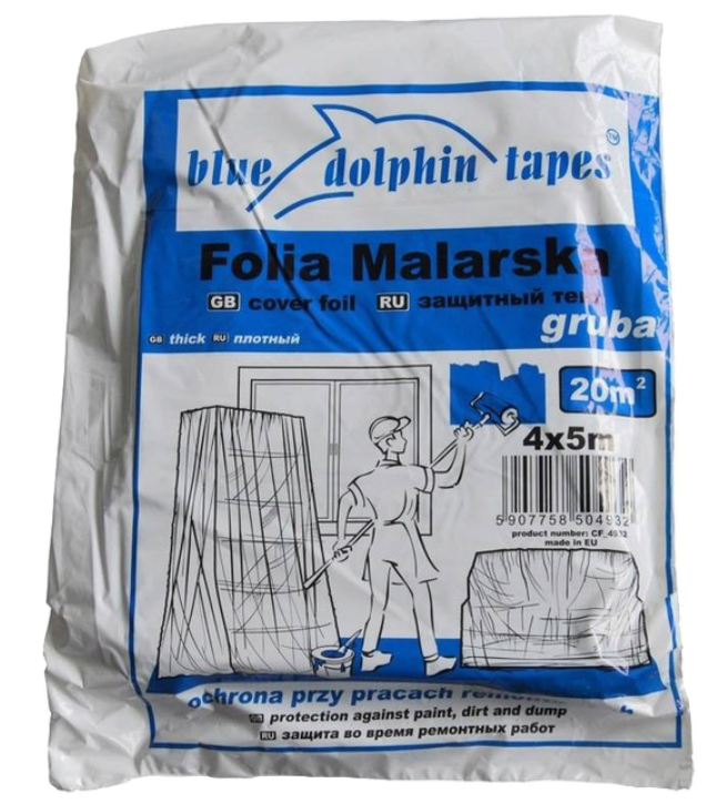 Плівка малярна покривна Dolphin Standart 5х4 м (20 мкм) (20707), фото 1