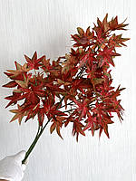 Осіння гілка канадського клена. Гілка клена для декору (бордова, латекс, 85 см), фото 7