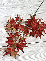 Осіння гілка канадського клена. Гілка клена для декору (бордова, латекс, 85 см), фото 10