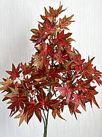 Осіння гілка канадського клена. Гілка клена для декору (бордова, латекс, 85 см), фото 8