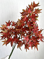 Осіння гілка канадського клена. Гілка клена для декору (бордова, латекс, 85 см), фото 9