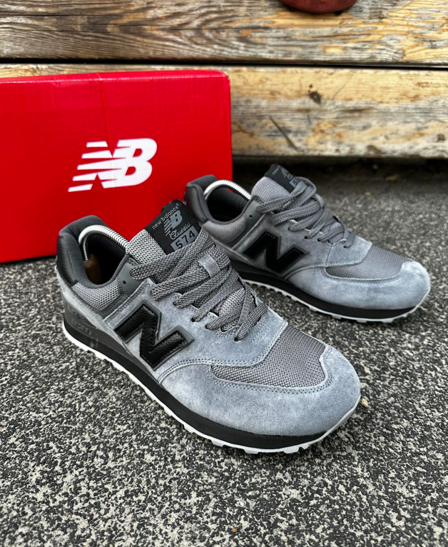 Чоловічі кросівки New balance 574 Gray Encap Nb взуття Нью Беланс темно сірі замш текстиль весна осінь