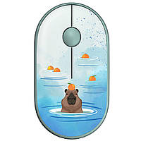 Миша бездротова 2E MF300 Capybara: Tangerine Silent WL BT Green (2E-MF300WCAPIBARAGN)