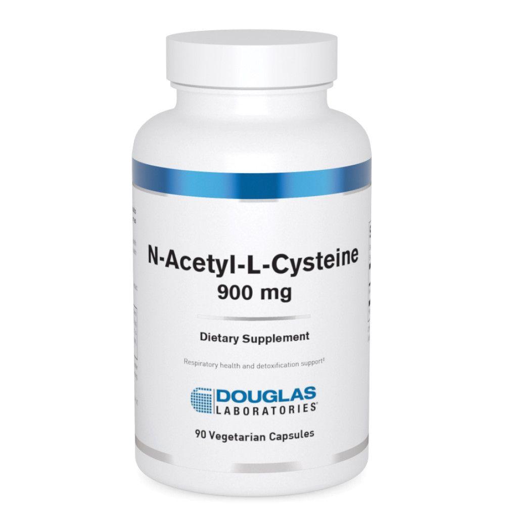 Ацетилцистеїн Douglas Laboratories (N-Acetyl-L-Cysteine) 900 мг 90 рослинних капсул BX947, фото 1