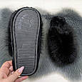 Тапочки хутряні жіночі закриті чорні 4569, фото 5