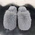 Тапочки хутряні жіночі закриті сірі 4569, фото 3