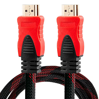 Кабель мультимедійний HDMI - HDMI 10м, у тканинній обмотці / Посилений кабель HDMI to HDMI